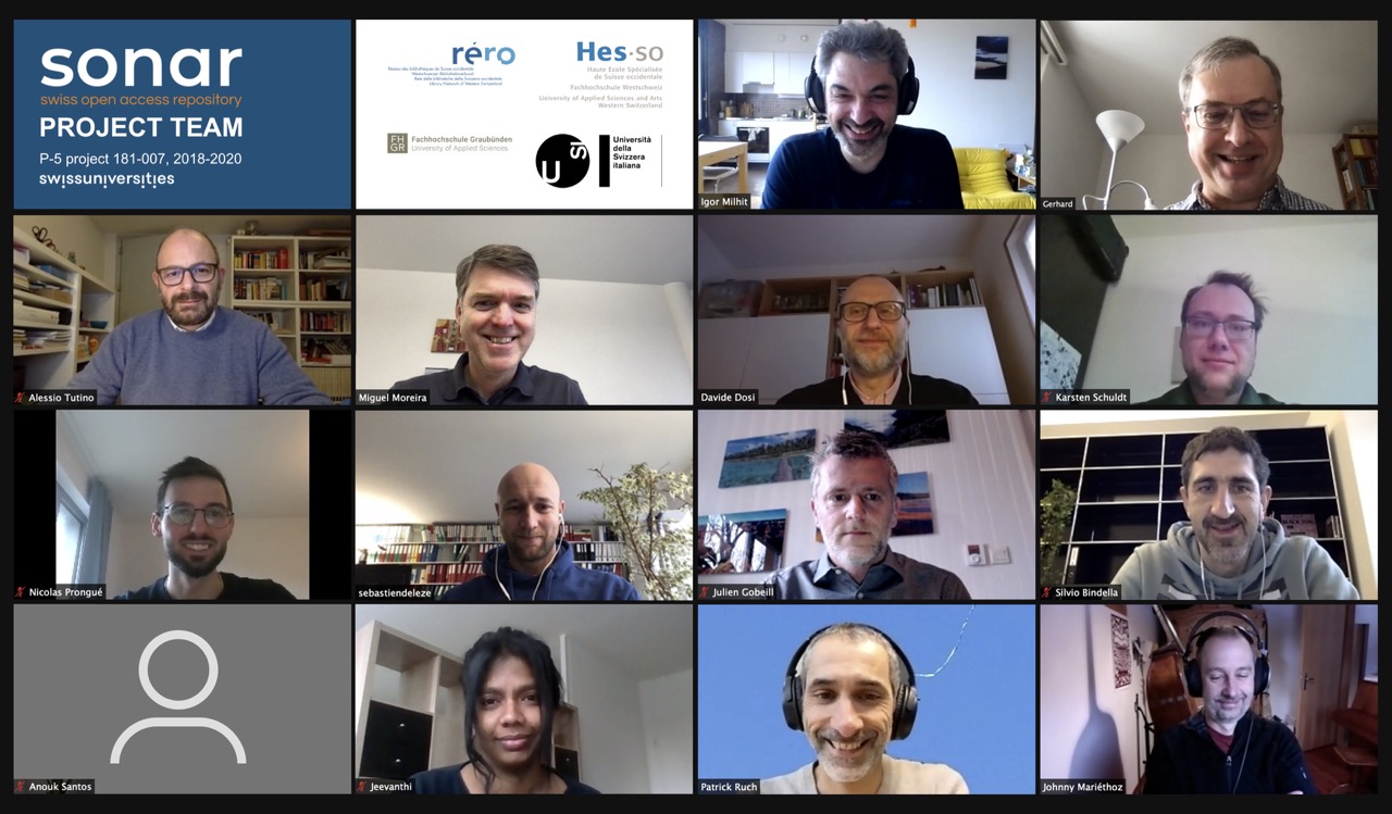 Screenshot of the whole SONAR project team during a Zoom meeting Screenshot of the whole SONAR project team during a Zoom meeting